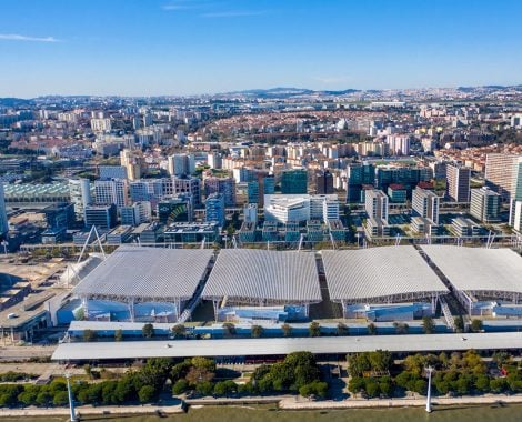 Aerial view Park of Nations in Lisbon